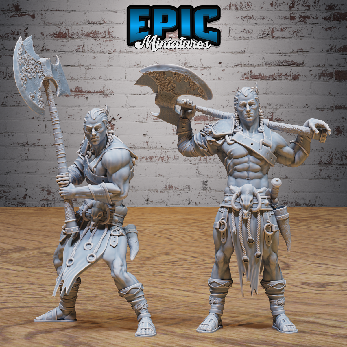 Axe Barbarian DND Miniature TTRPG Resin Figure 25mm Base