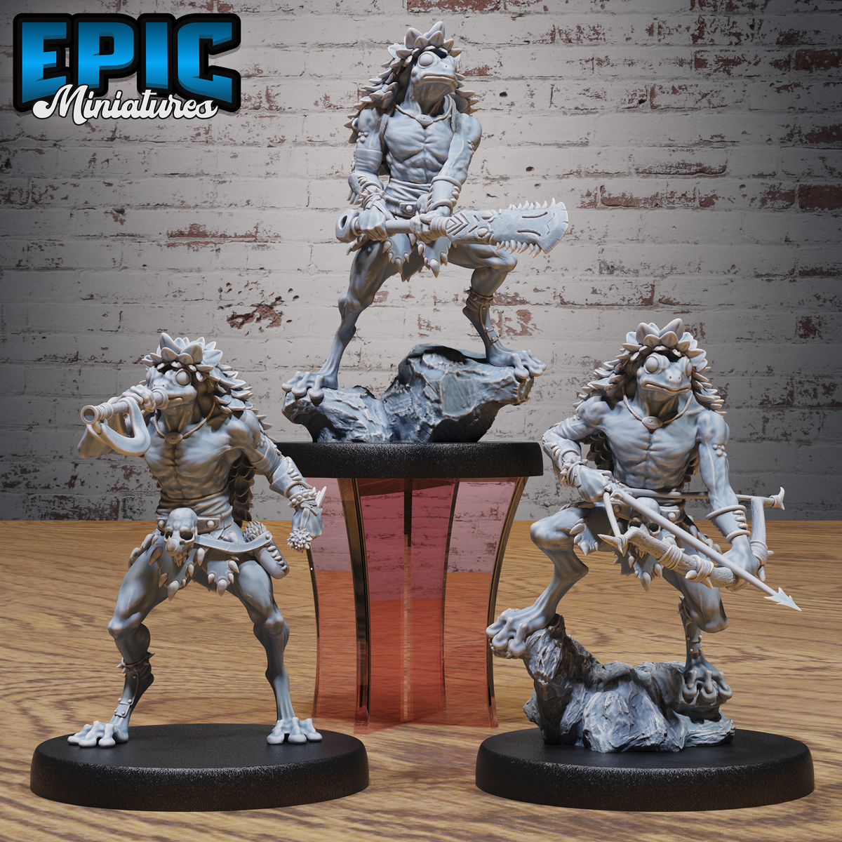 Frogfolk DND Miniature TTRPG Resin Figure 25mm Base
