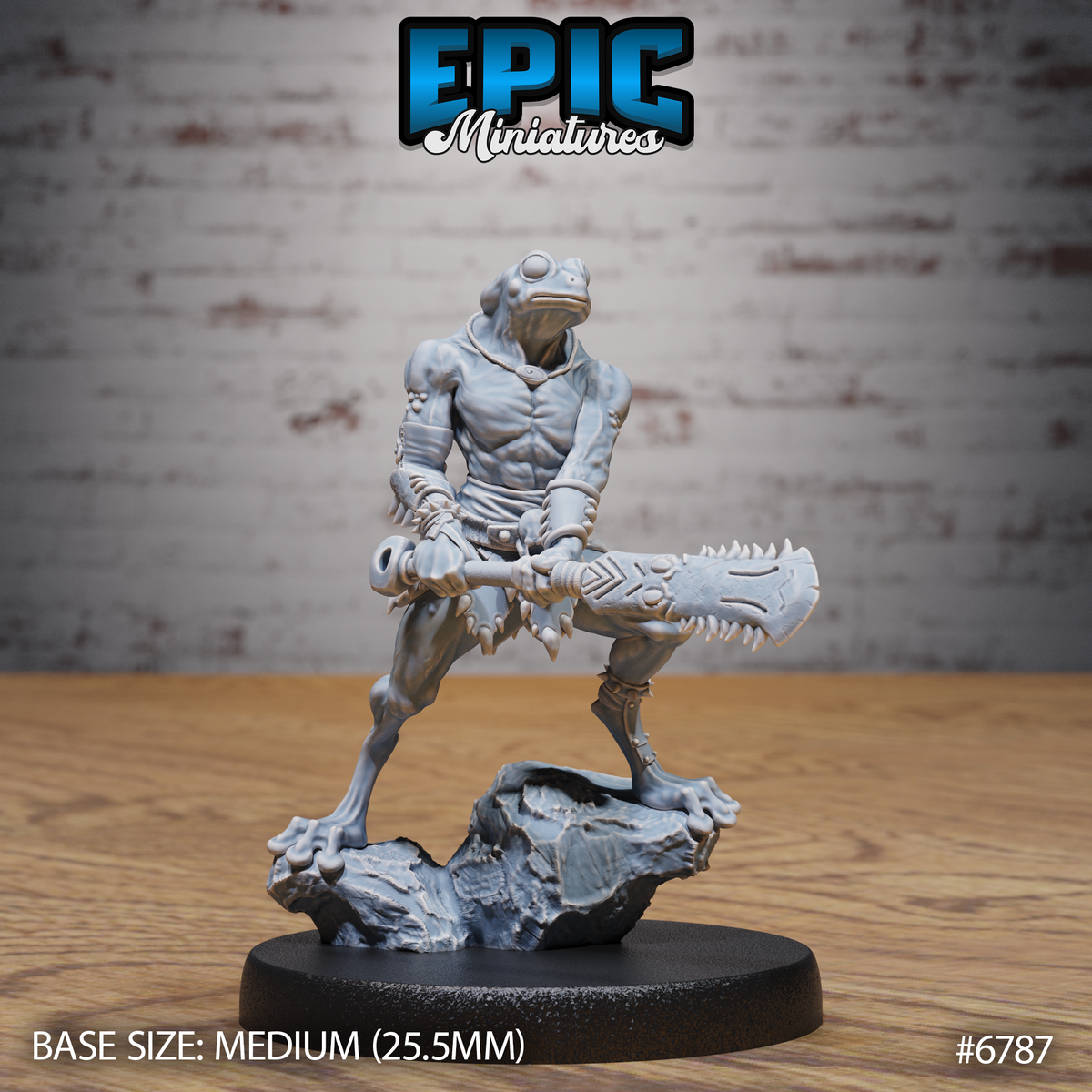 Frogfolk DND Miniature TTRPG Resin Figure 25mm Base