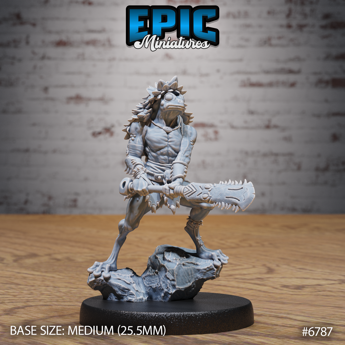 Frogfolk DND Miniature TTRPG Resin Figure 25mm Base