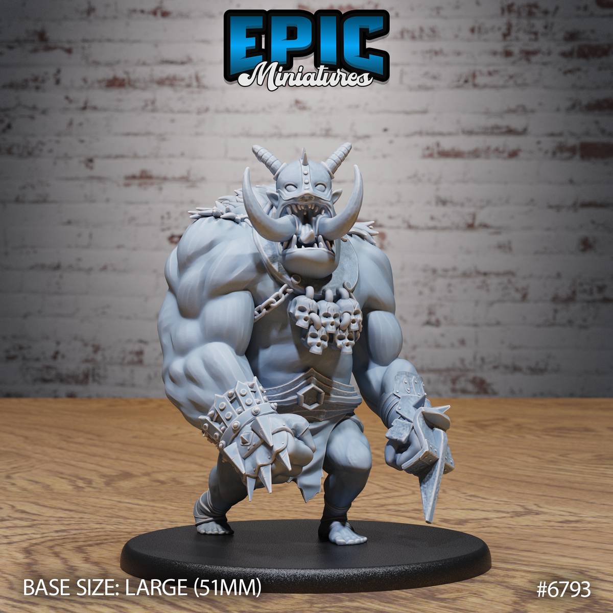 Chaos Troll DND TTRPG Resin Model 51mm Base