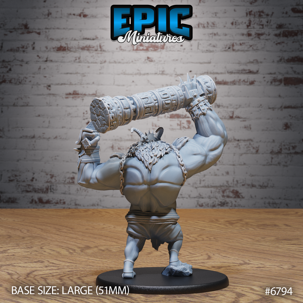 Chaos Troll DND TTRPG Resin Model 51mm Base