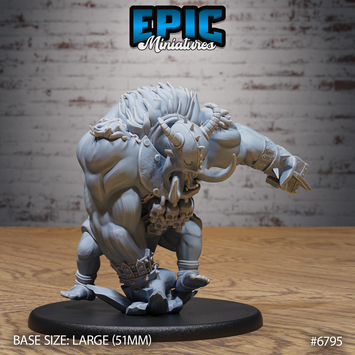 Chaos Troll DND TTRPG Resin Model 51mm Base