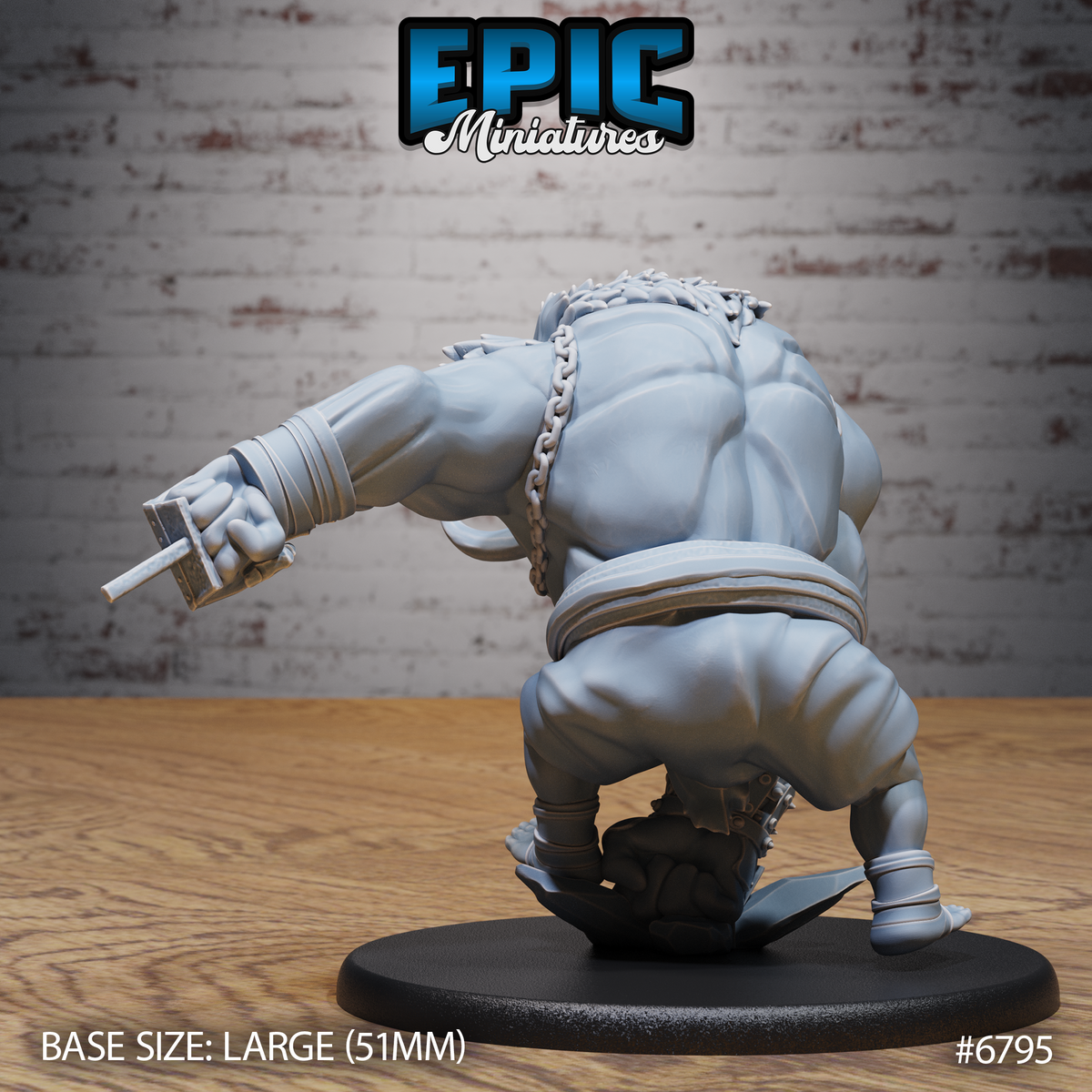 Chaos Troll DND TTRPG Resin Model 51mm Base