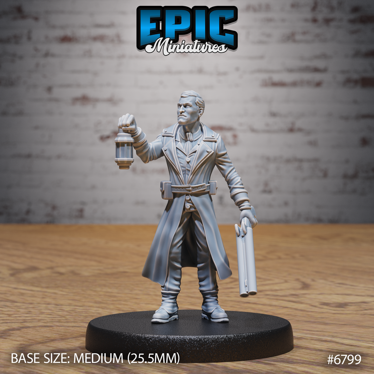 Mystery Detective DND Miniature TTRPG Resin Figure 25mm Base
