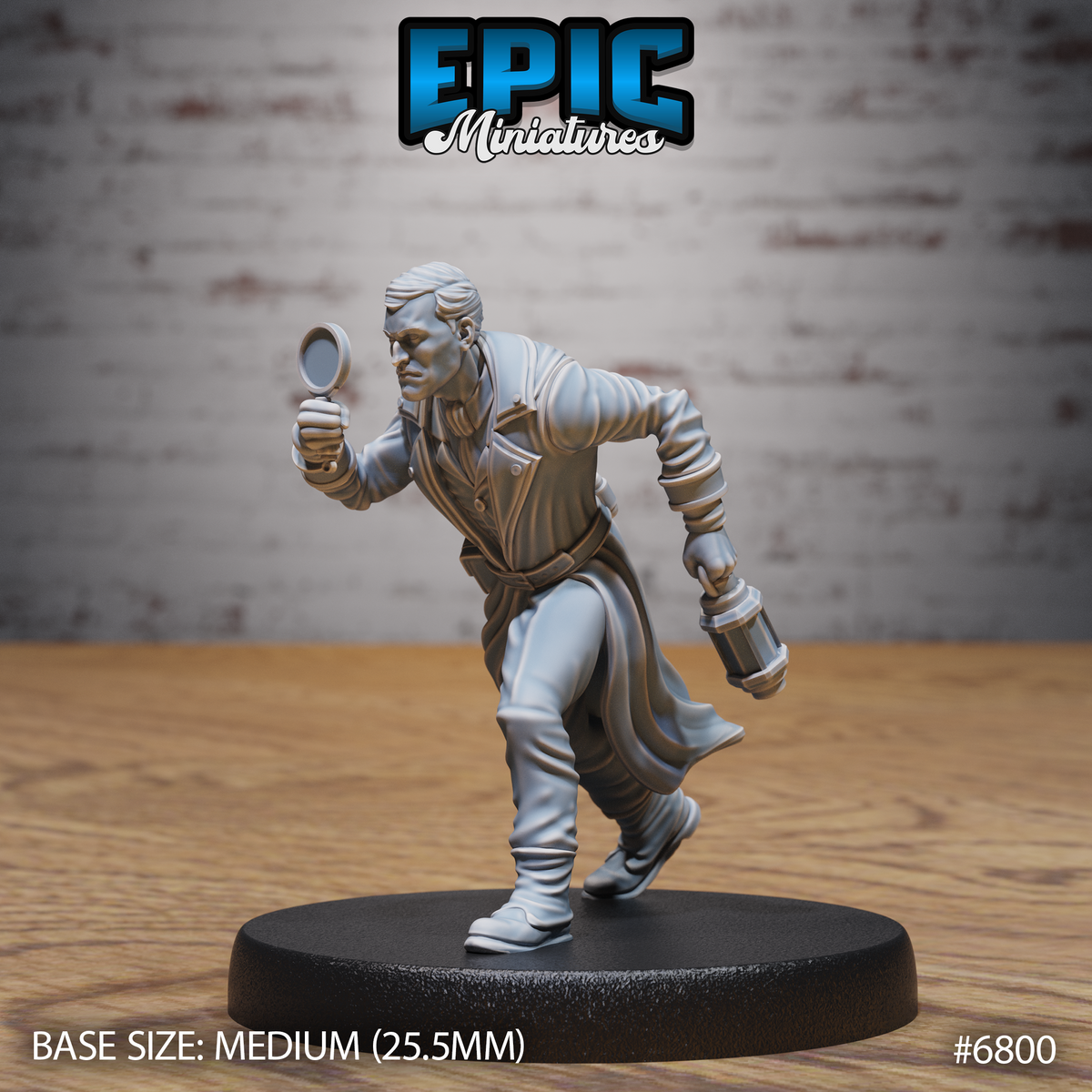 Mystery Detective DND Miniature TTRPG Resin Figure 25mm Base