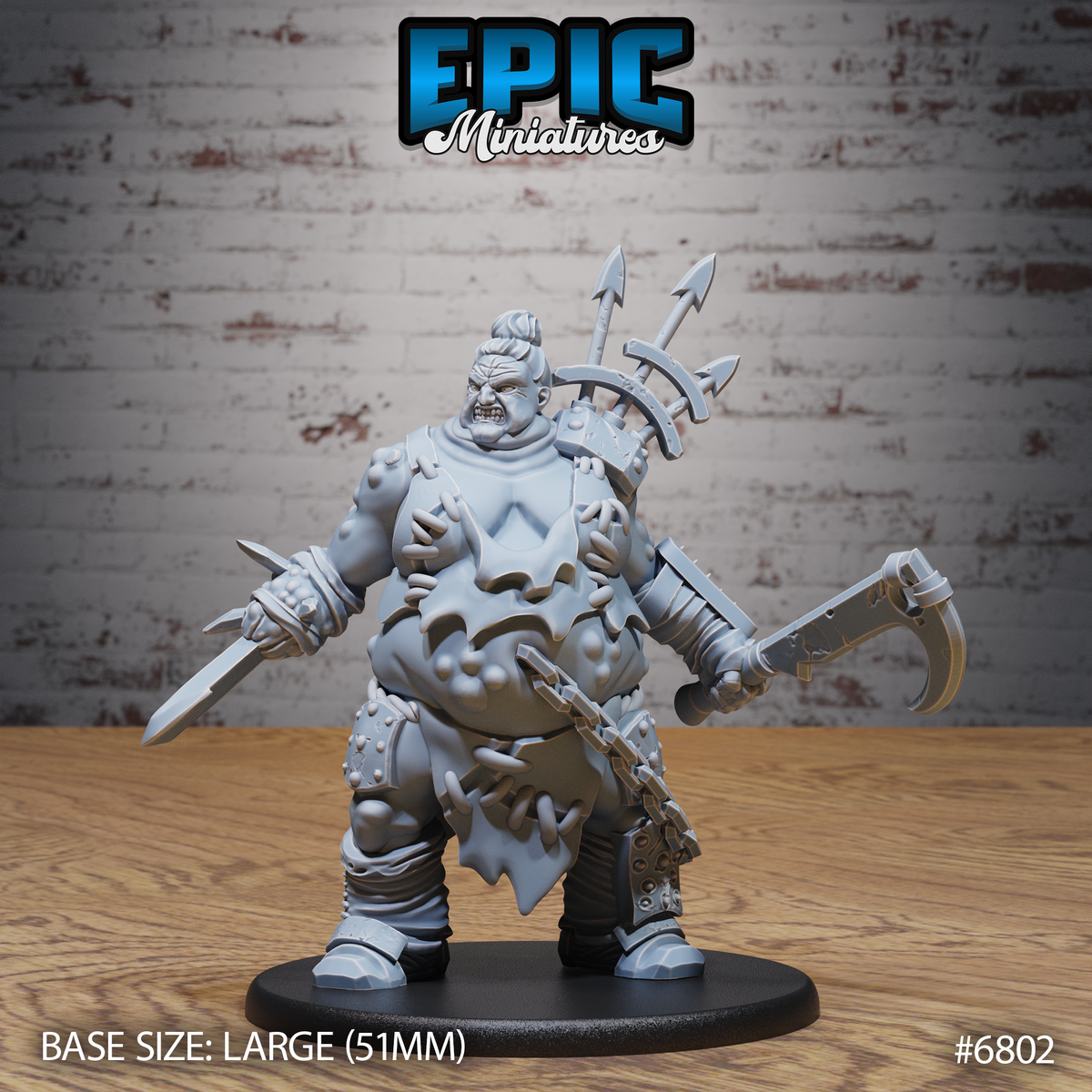 Cannibal Mutant DND TTRPG Resin Model 51mm Base