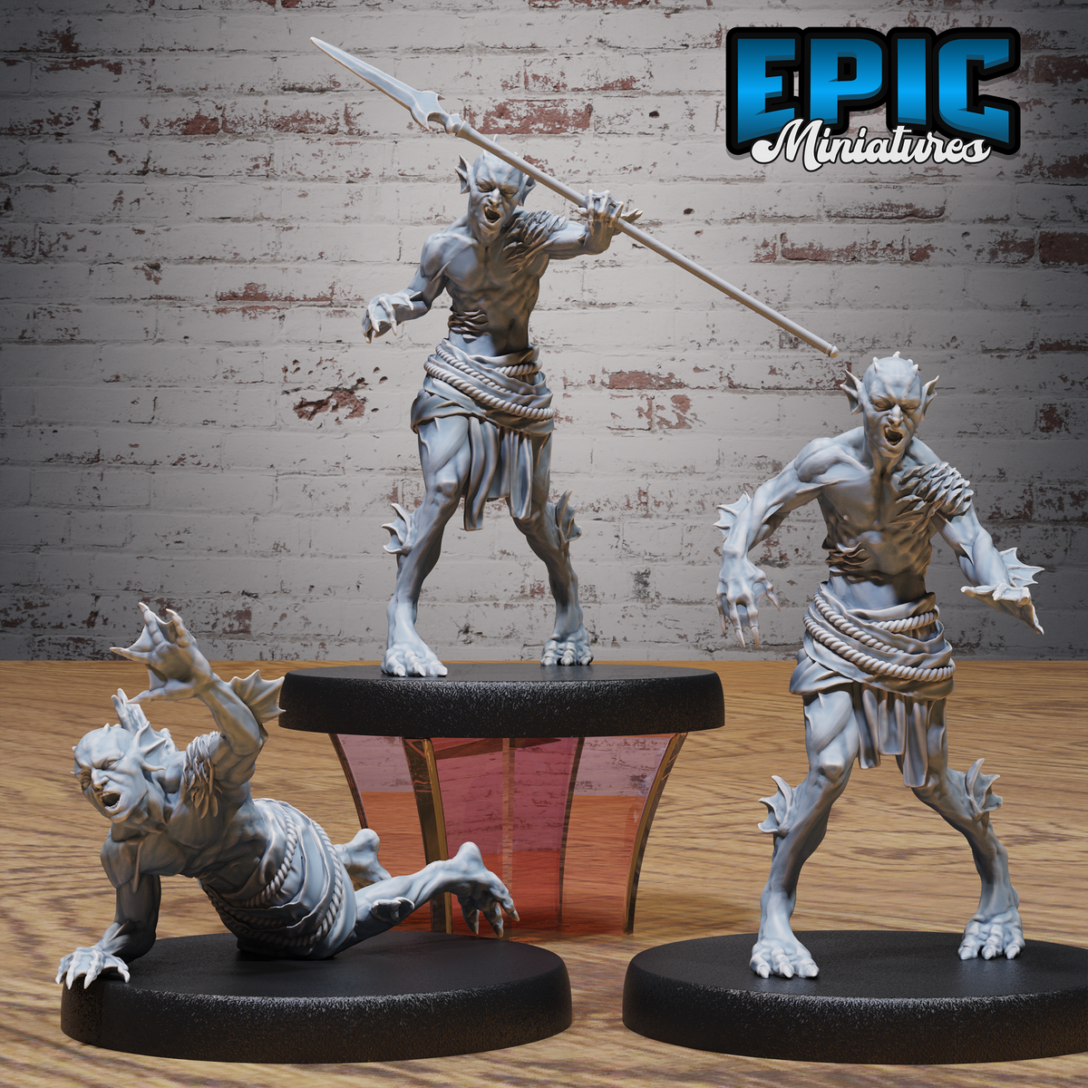 Deep One Spawn DND Miniature TTRPG Resin Figure 25mm Base