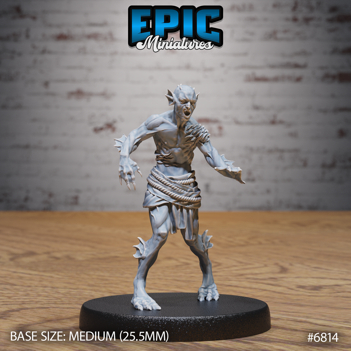 Deep One Spawn DND Miniature TTRPG Resin Figure 25mm Base
