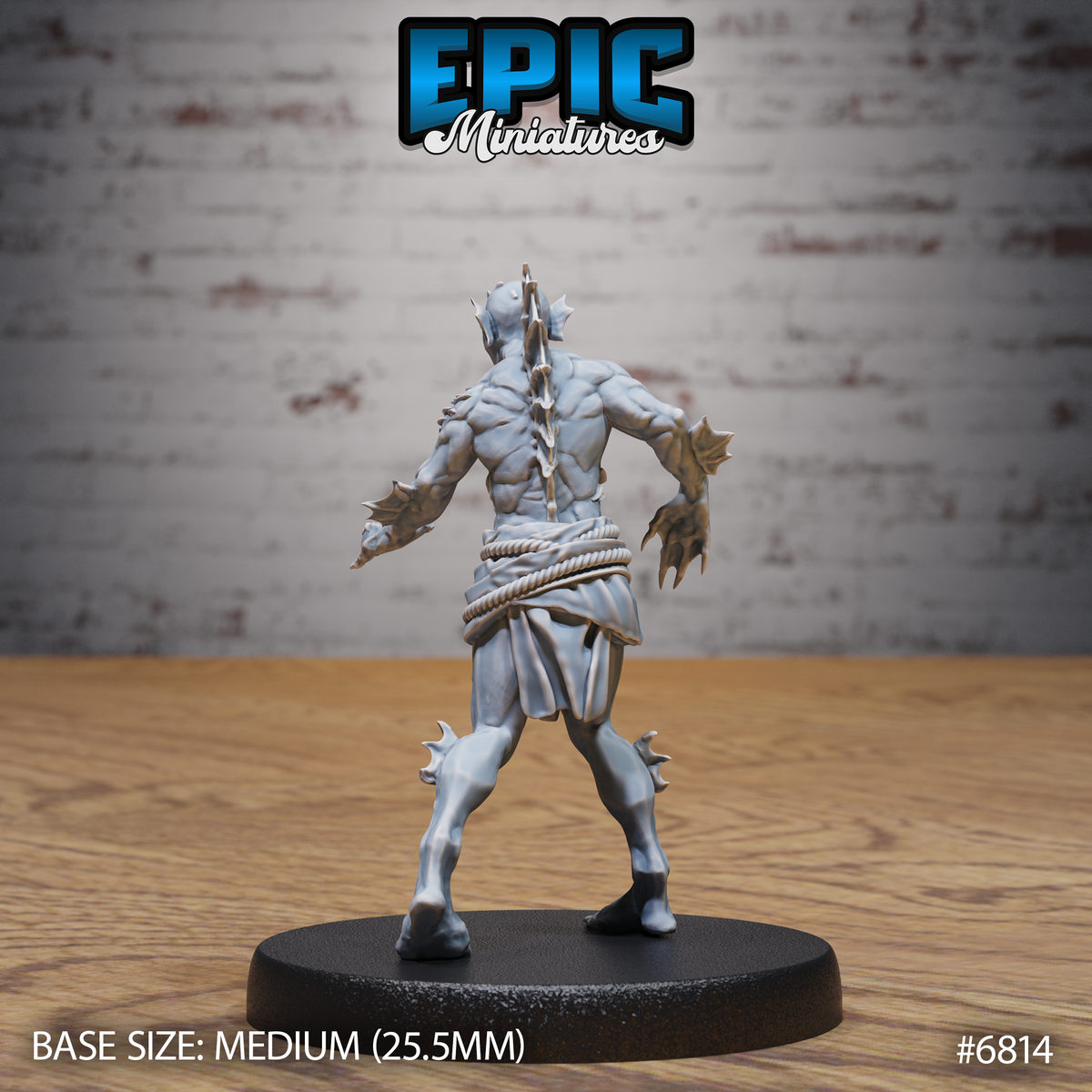 Deep One Spawn DND Miniature TTRPG Resin Figure 25mm Base