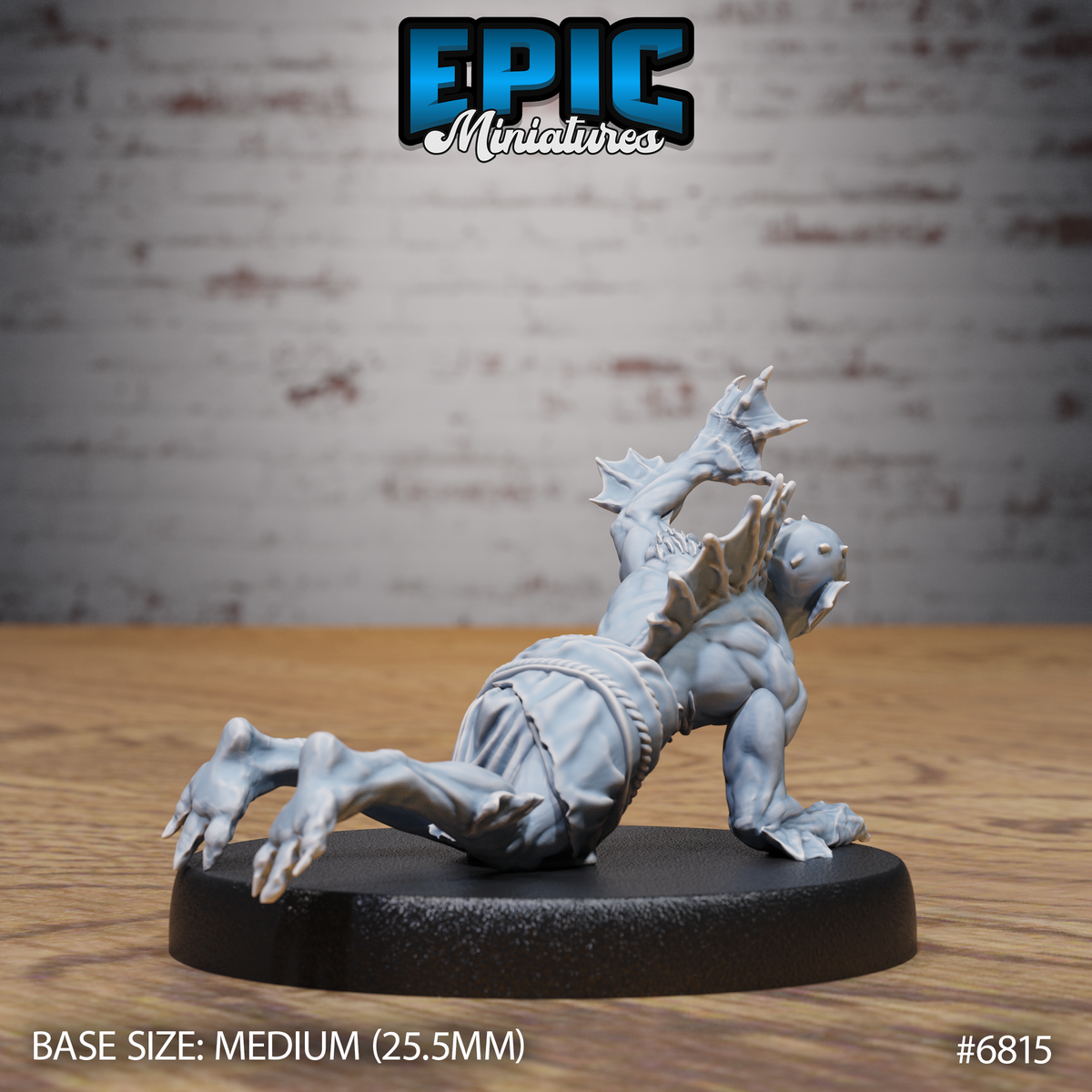 Deep One Spawn DND Miniature TTRPG Resin Figure 25mm Base