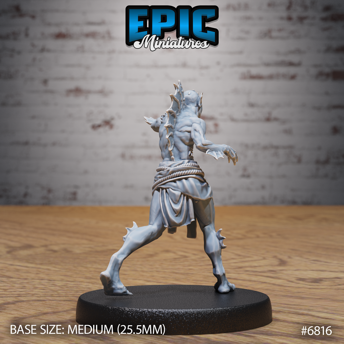 Deep One Spawn DND Miniature TTRPG Resin Figure 25mm Base
