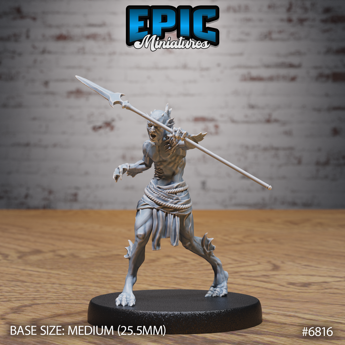 Deep One Spawn DND Miniature TTRPG Resin Figure 25mm Base