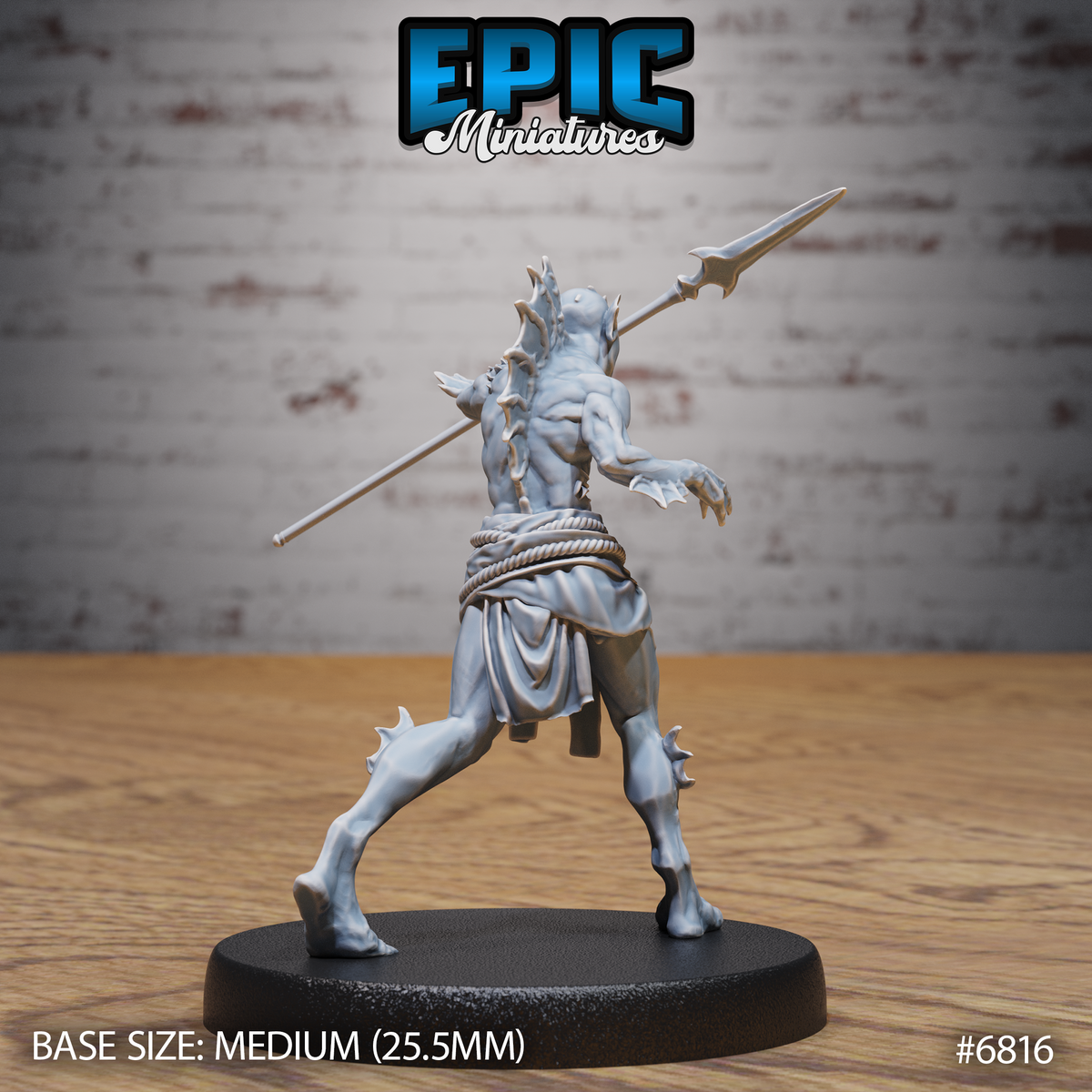 Deep One Spawn DND Miniature TTRPG Resin Figure 25mm Base