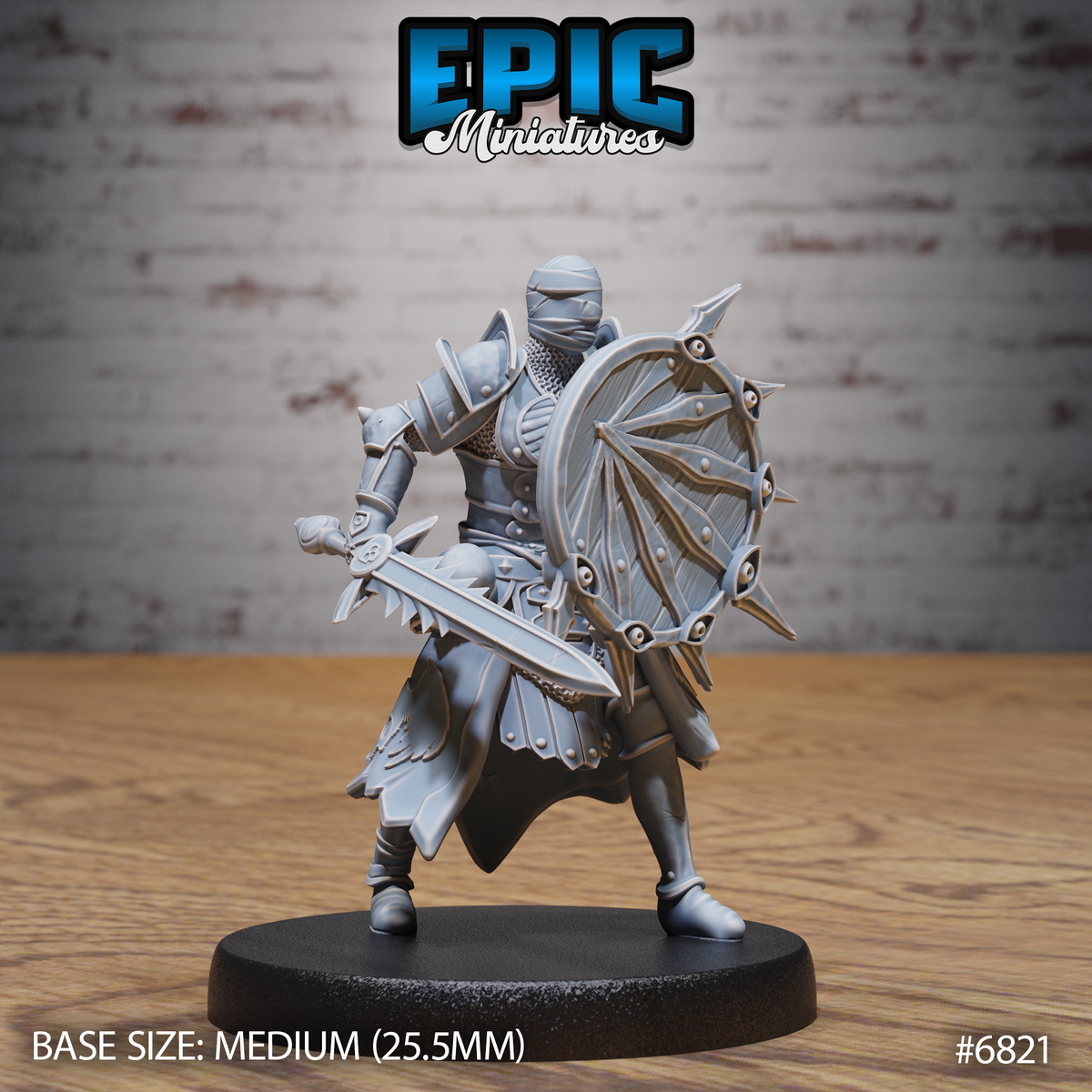 All Seeing Knight DND Miniature TTRPG Resin Figure 25mm Base