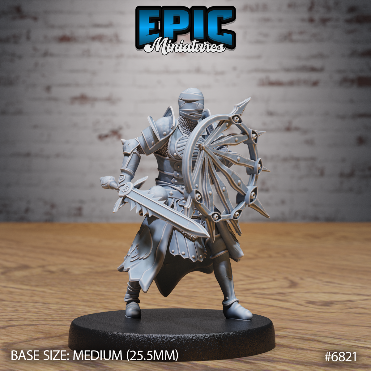 All Seeing Knight DND Miniature TTRPG Resin Figure 25mm Base