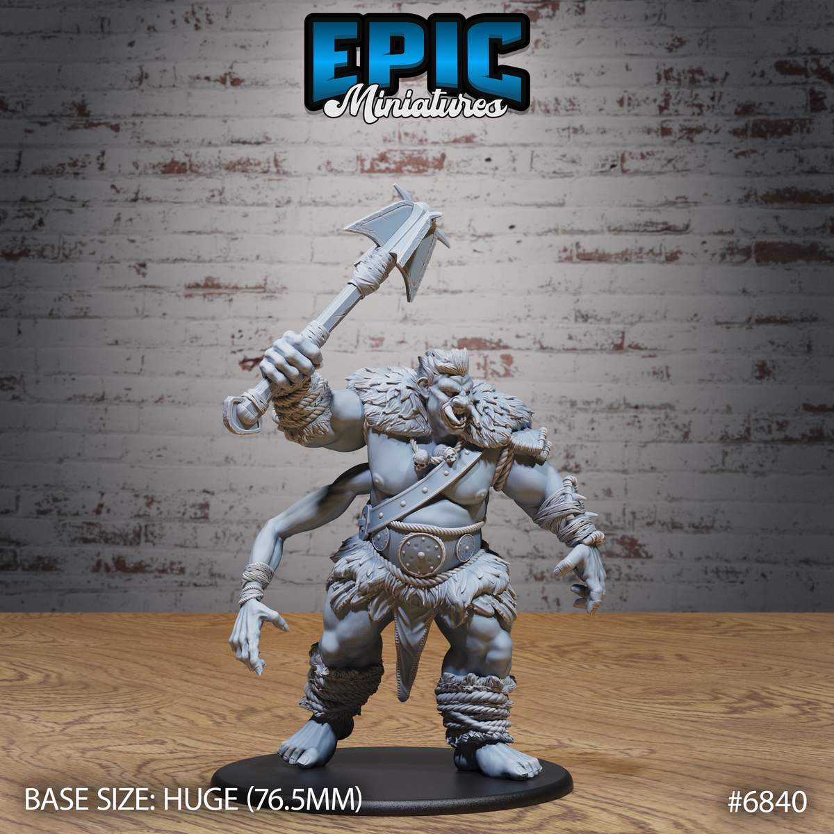 Half Troll Giant DND TTRPG Resin Model 76mm Base