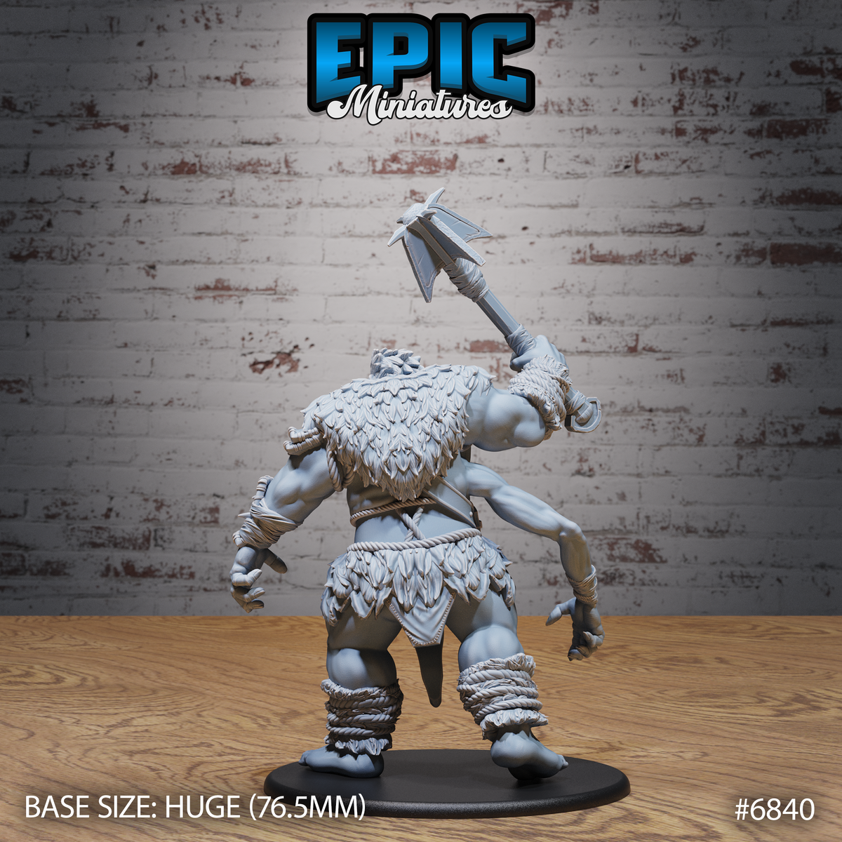 Half Troll Giant DND TTRPG Resin Model 76mm Base