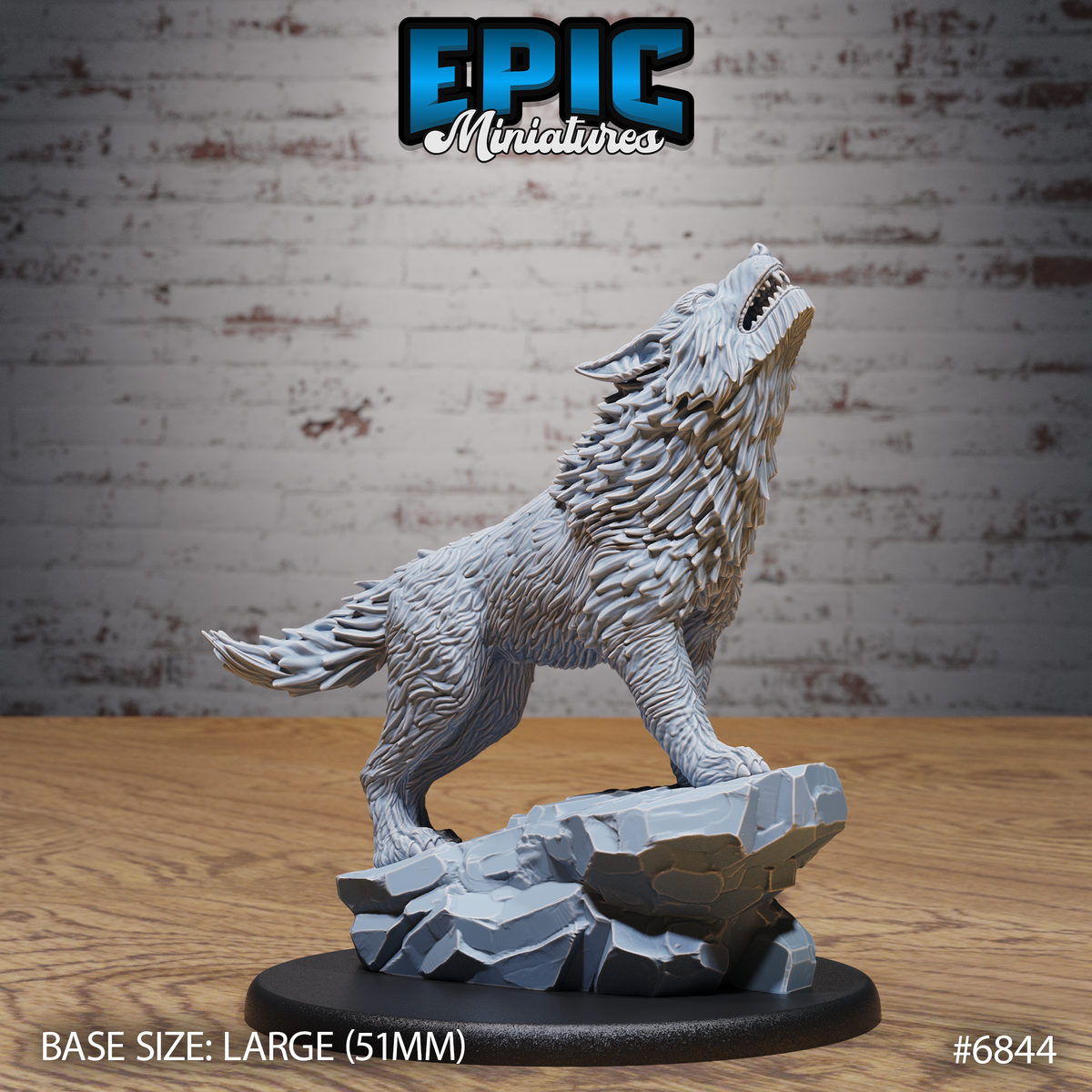 Fire Wolf DND TTRPG Resin Model 51mm Base