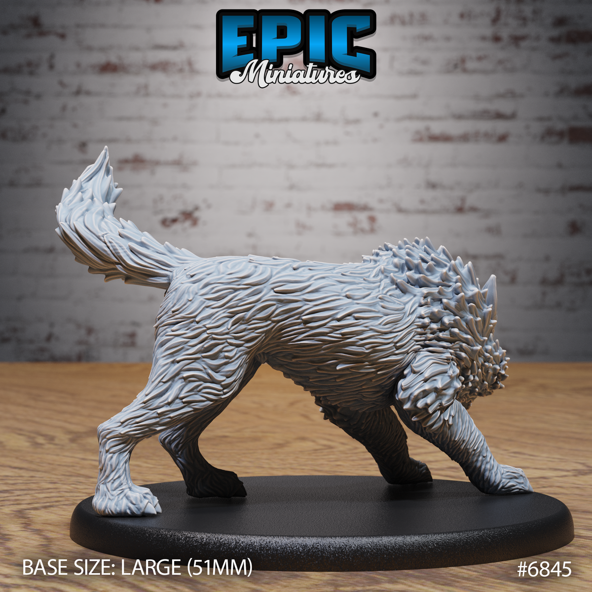 Fire Wolf DND TTRPG Resin Model 51mm Base