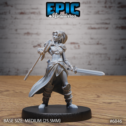 Elf Female Barbarian DND Miniature TTRPG Resin Figure 25mm Base