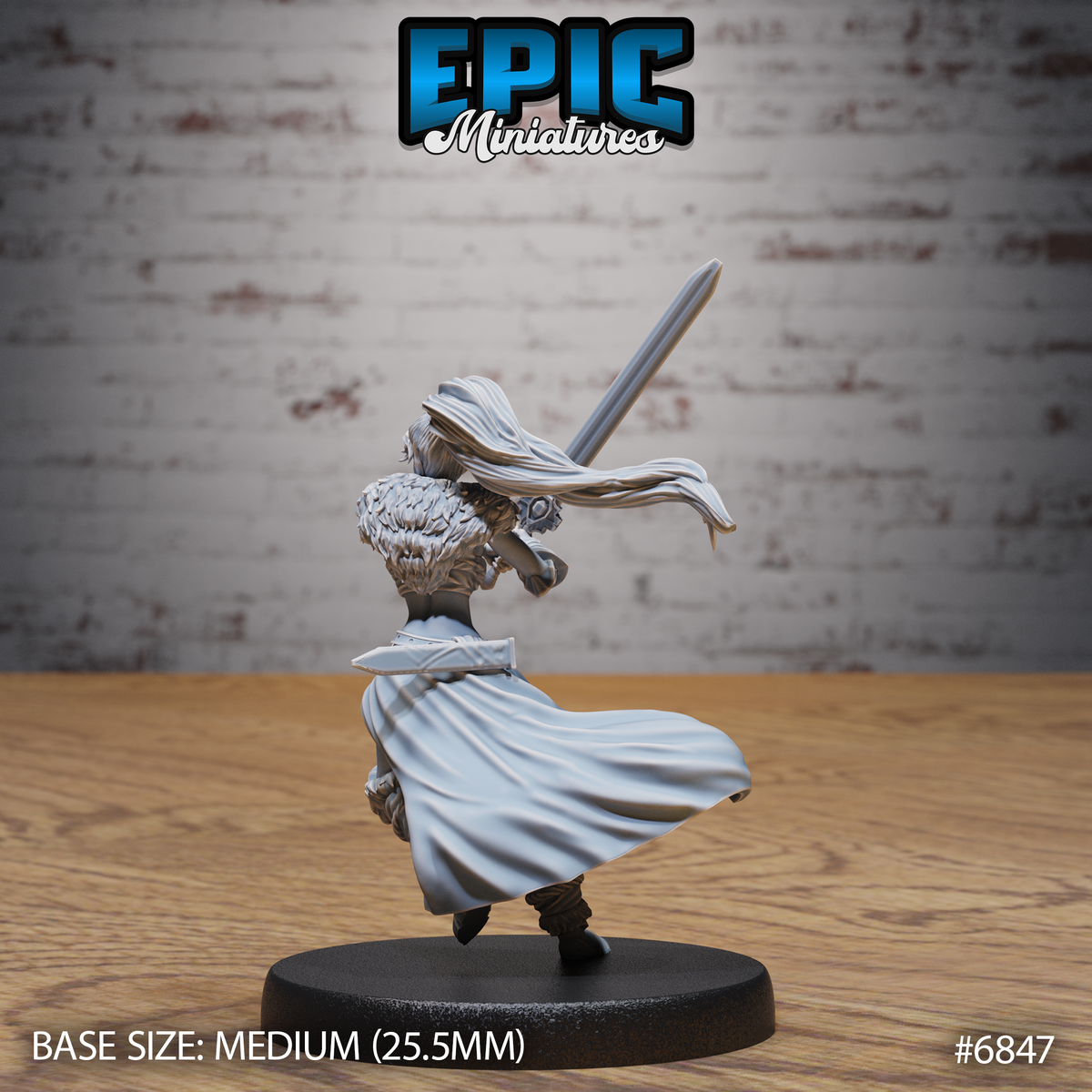 Elf Female Barbarian DND Miniature TTRPG Resin Figure 25mm Base