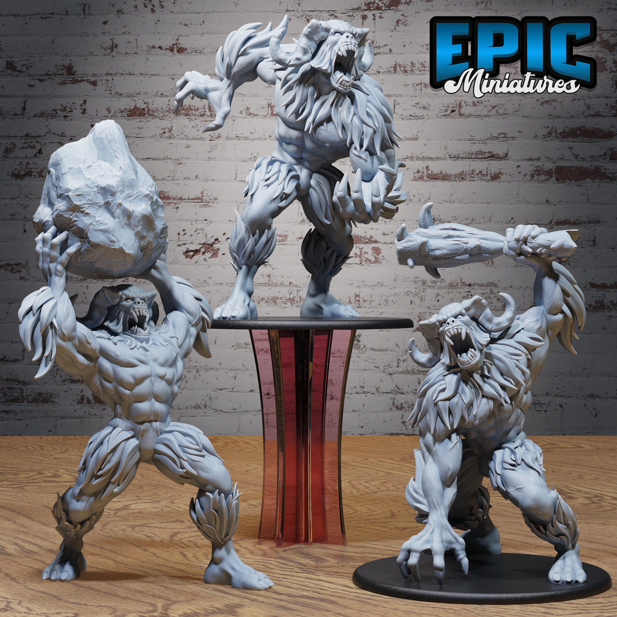 Abominable Yeti DND TTRPG Resin Model 76mm Base