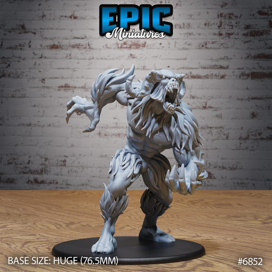 Abominable Yeti DND TTRPG Resin Model 76mm Base