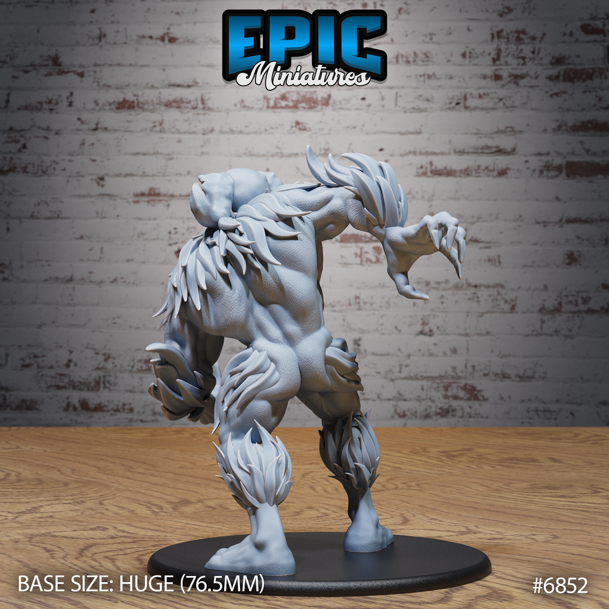 Abominable Yeti DND TTRPG Resin Model 76mm Base