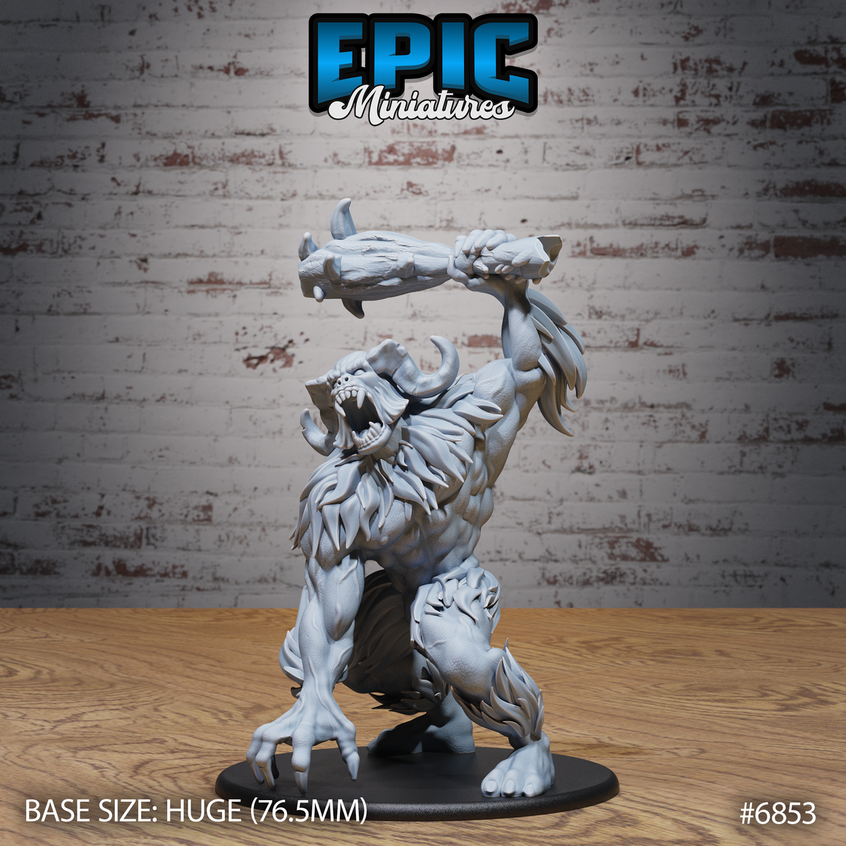 Abominable Yeti DND TTRPG Resin Model 76mm Base