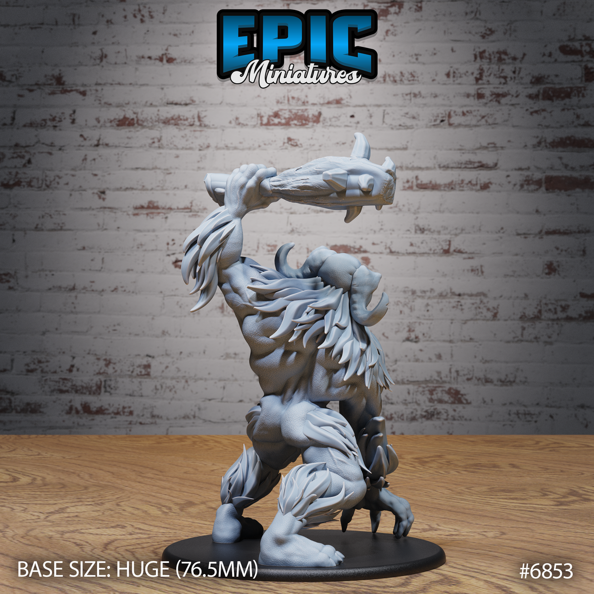 Abominable Yeti DND TTRPG Resin Model 76mm Base