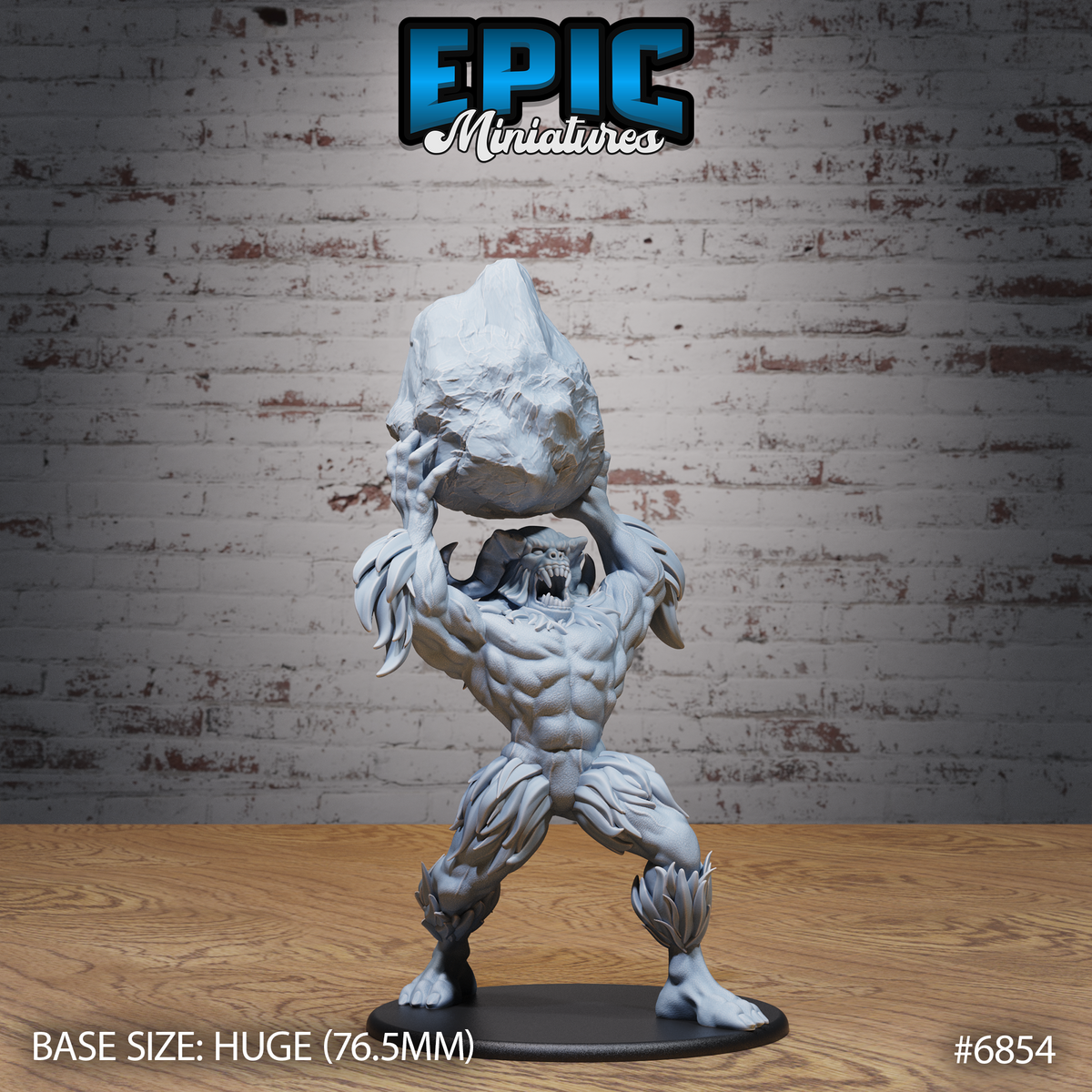 Abominable Yeti DND TTRPG Resin Model 76mm Base