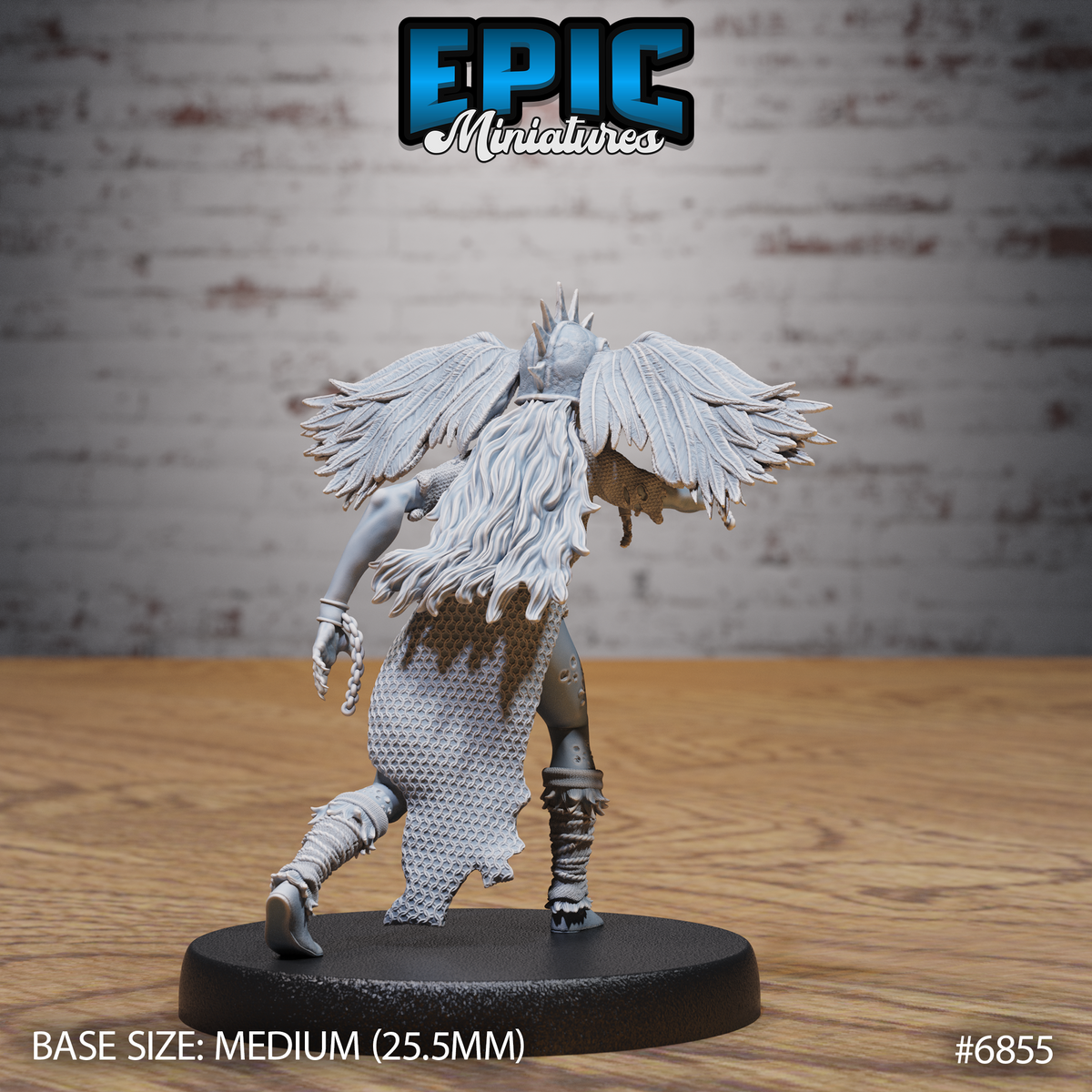 Hell Undead Valkyrie DND Miniature TTRPG Resin Figure 25mm Base