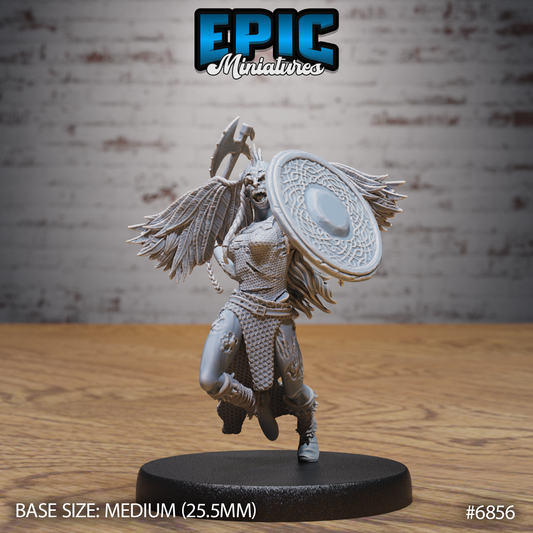 Hell Undead Valkyrie DND Miniature TTRPG Resin Figure 25mm Base
