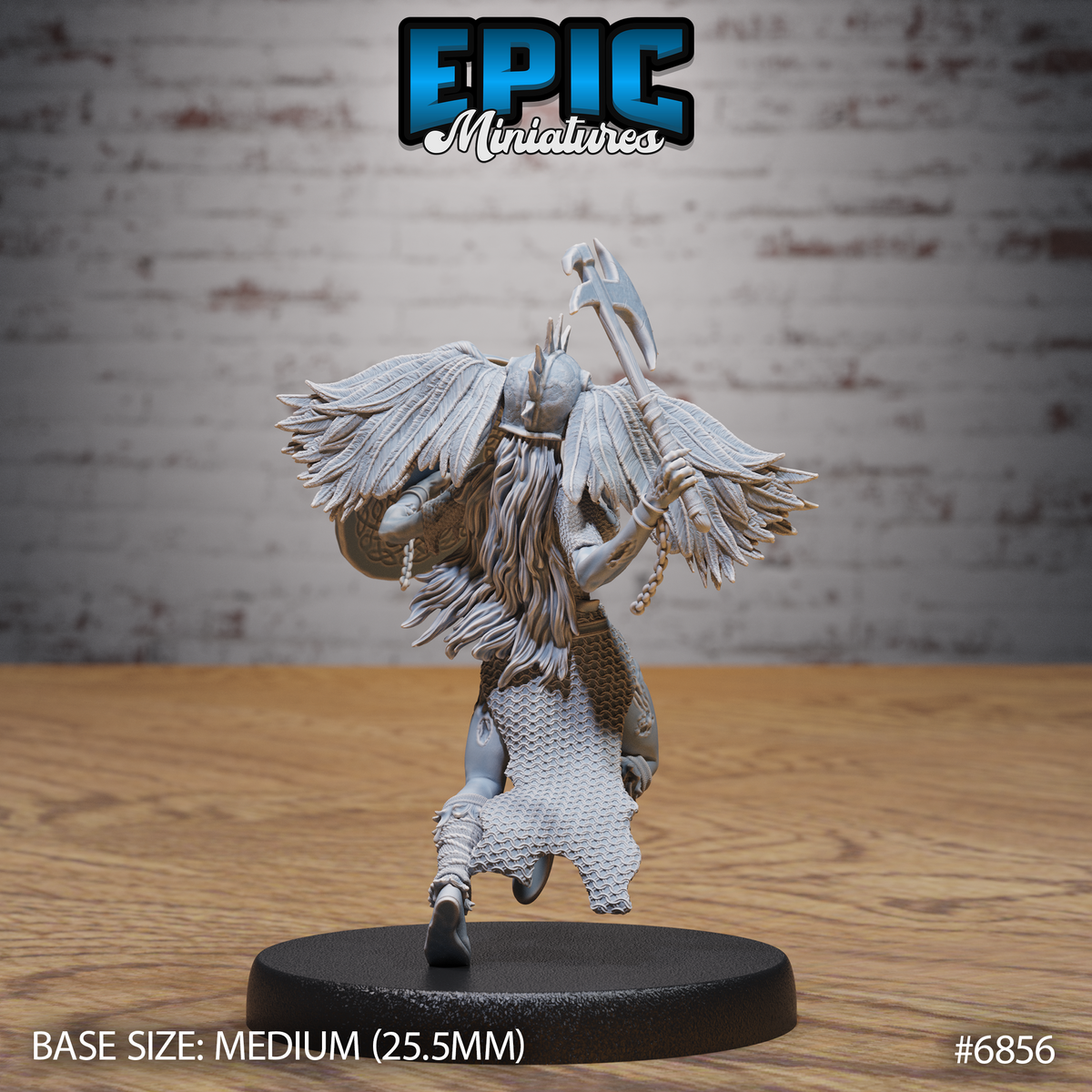 Hell Undead Valkyrie DND Miniature TTRPG Resin Figure 25mm Base