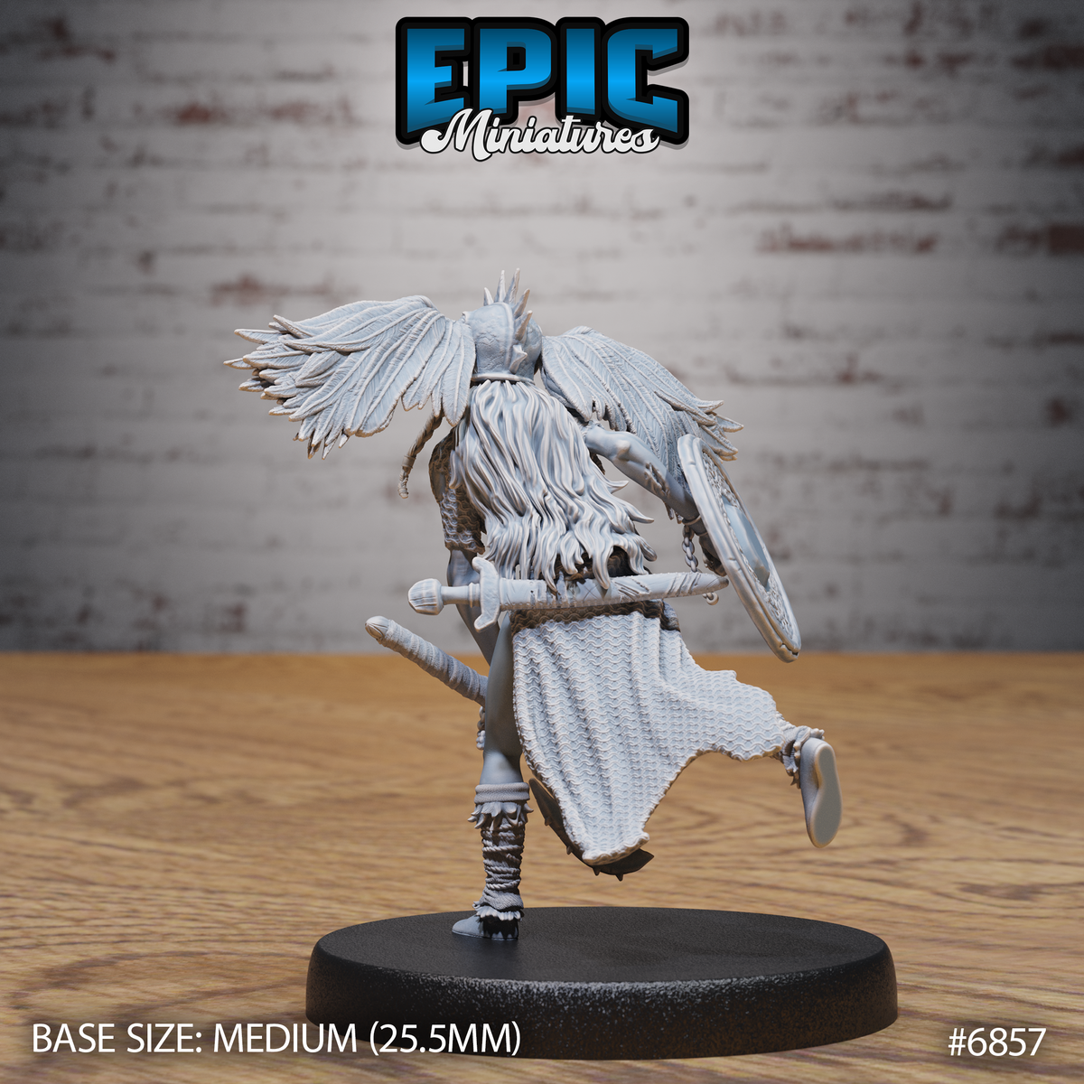 Hell Undead Valkyrie DND Miniature TTRPG Resin Figure 25mm Base