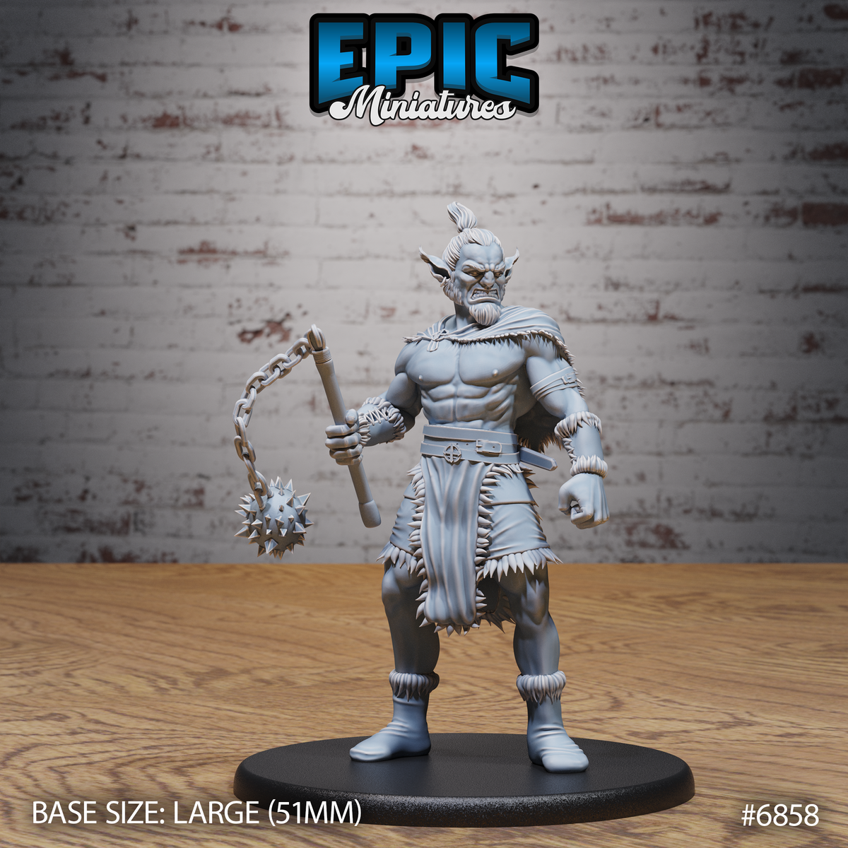 Barbarian Firbolg DND TTRPG Resin Model 51mm Base