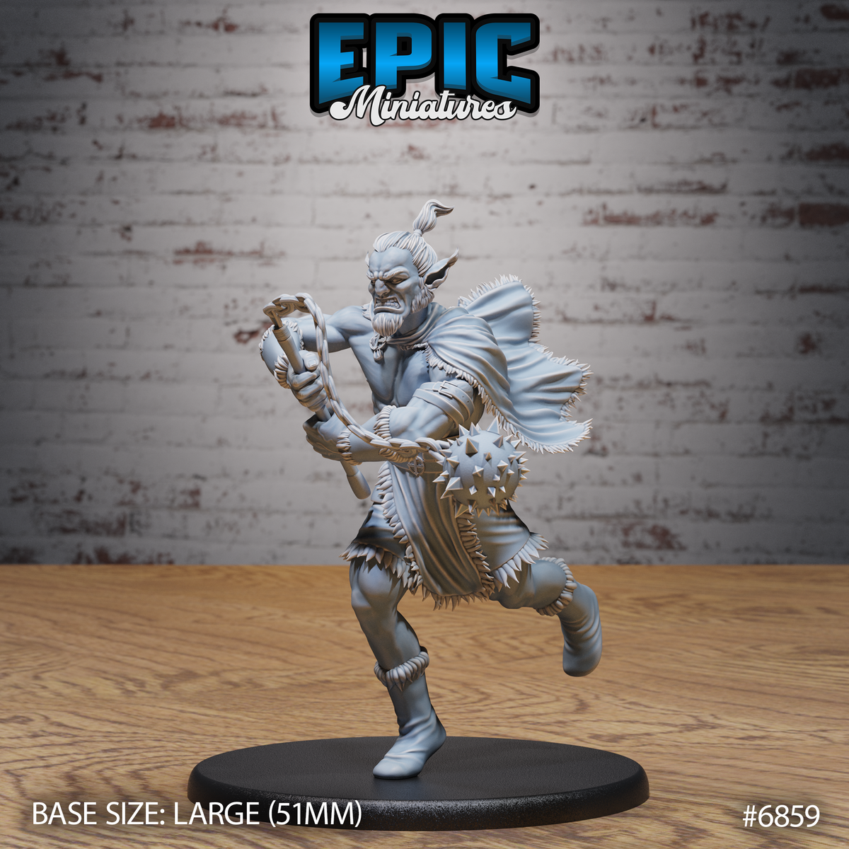Barbarian Firbolg DND TTRPG Resin Model 51mm Base