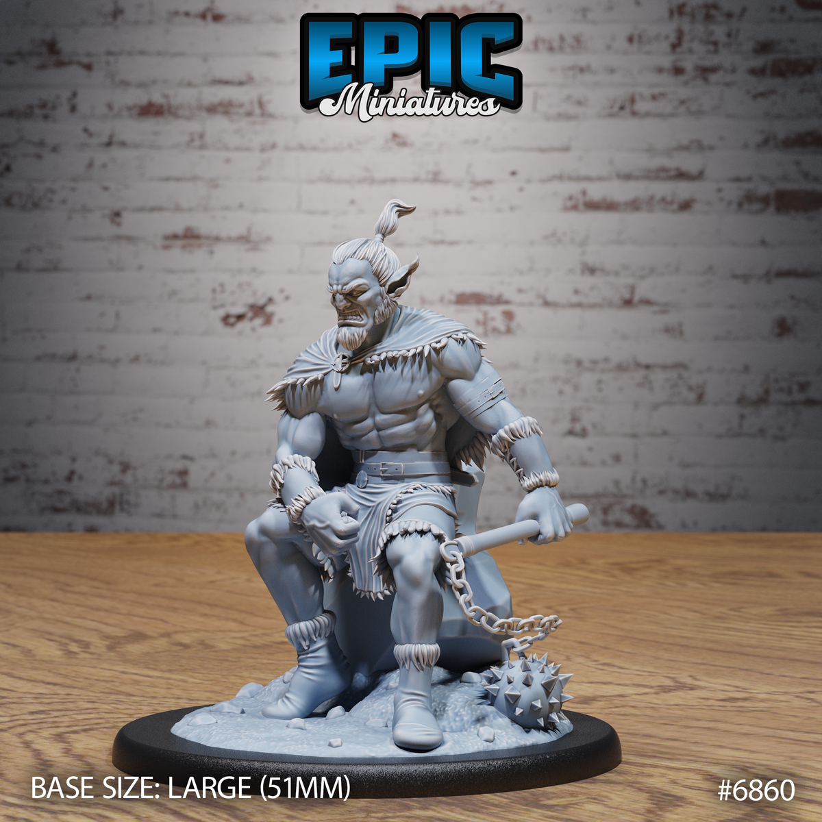 Barbarian Firbolg DND TTRPG Resin Model 51mm Base