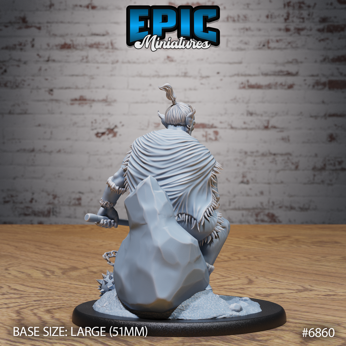 Barbarian Firbolg DND TTRPG Resin Model 51mm Base
