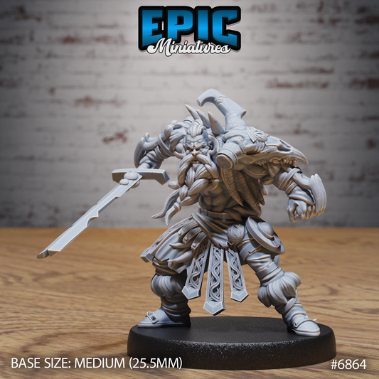 Viking Barbarian DND Miniature TTRPG Resin Figure 25mm Base