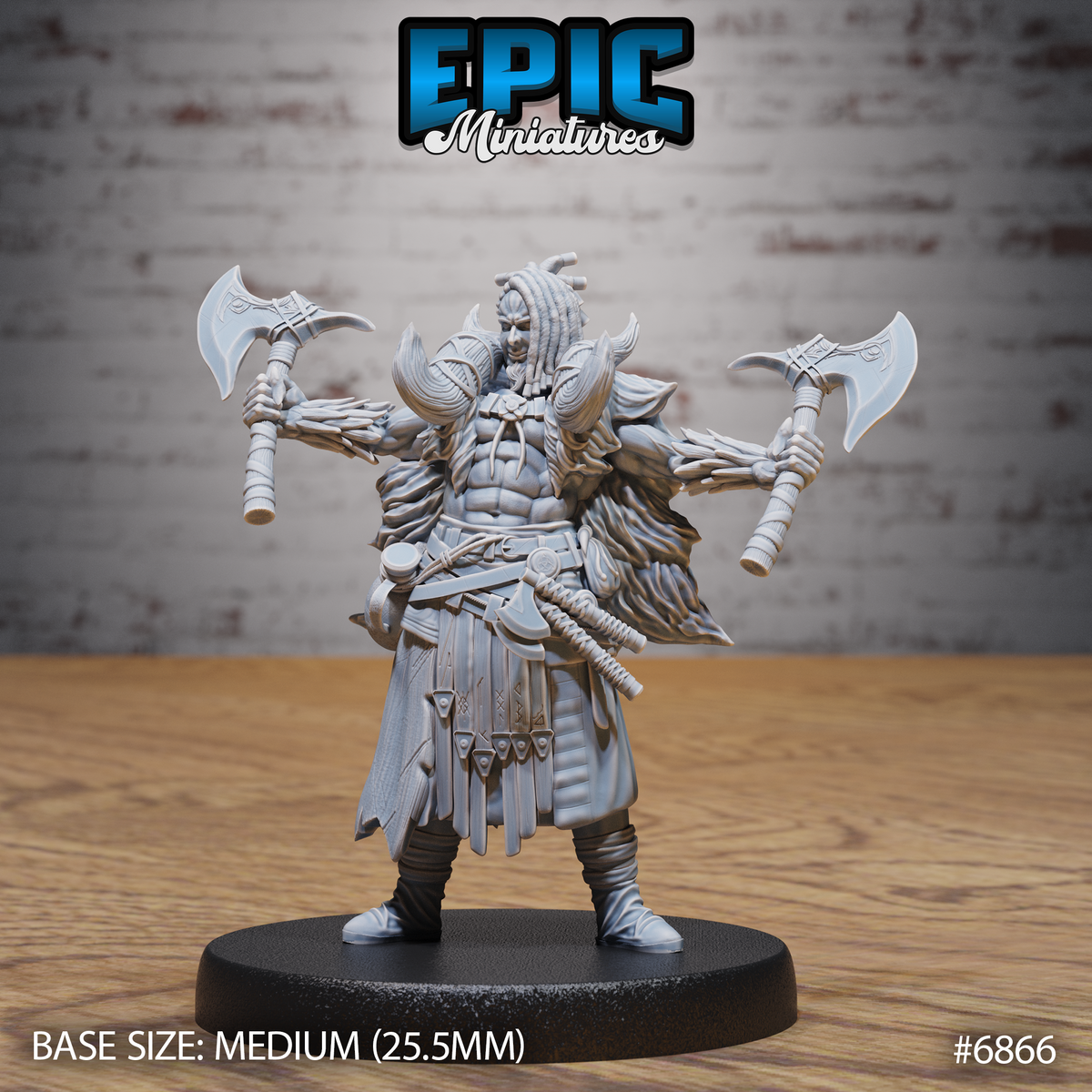 Viking Barbarian DND Miniature TTRPG Resin Figure 25mm Base