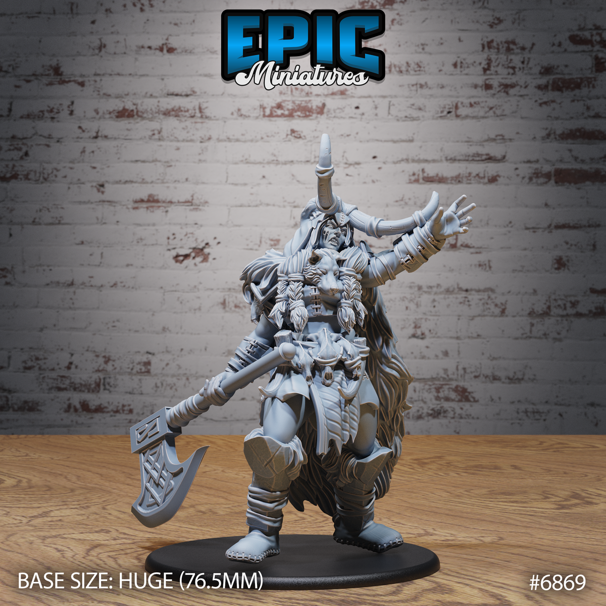 Frost Giantess DND TTRPG Resin Model 76mm Base