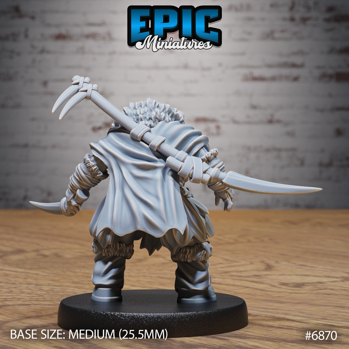 Walrus Druid DND Miniature TTRPG Resin Figure 25mm Base