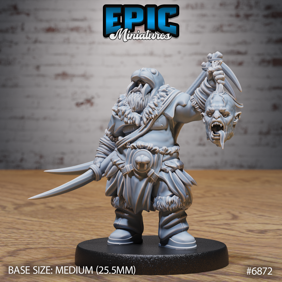 Walrus Druid DND Miniature TTRPG Resin Figure 25mm Base