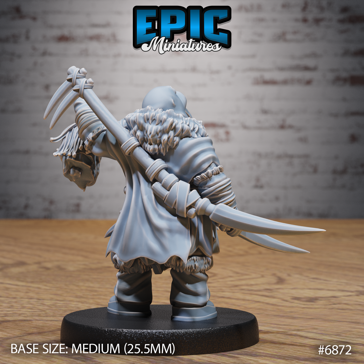 Walrus Druid DND Miniature TTRPG Resin Figure 25mm Base