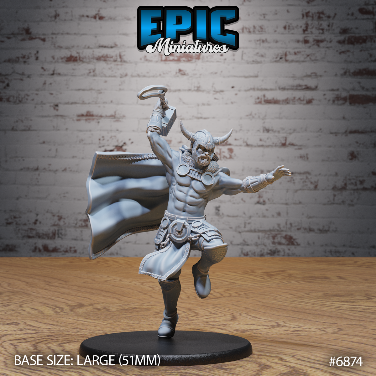 Thor Avatar DND TTRPG Resin Model 51mm Base