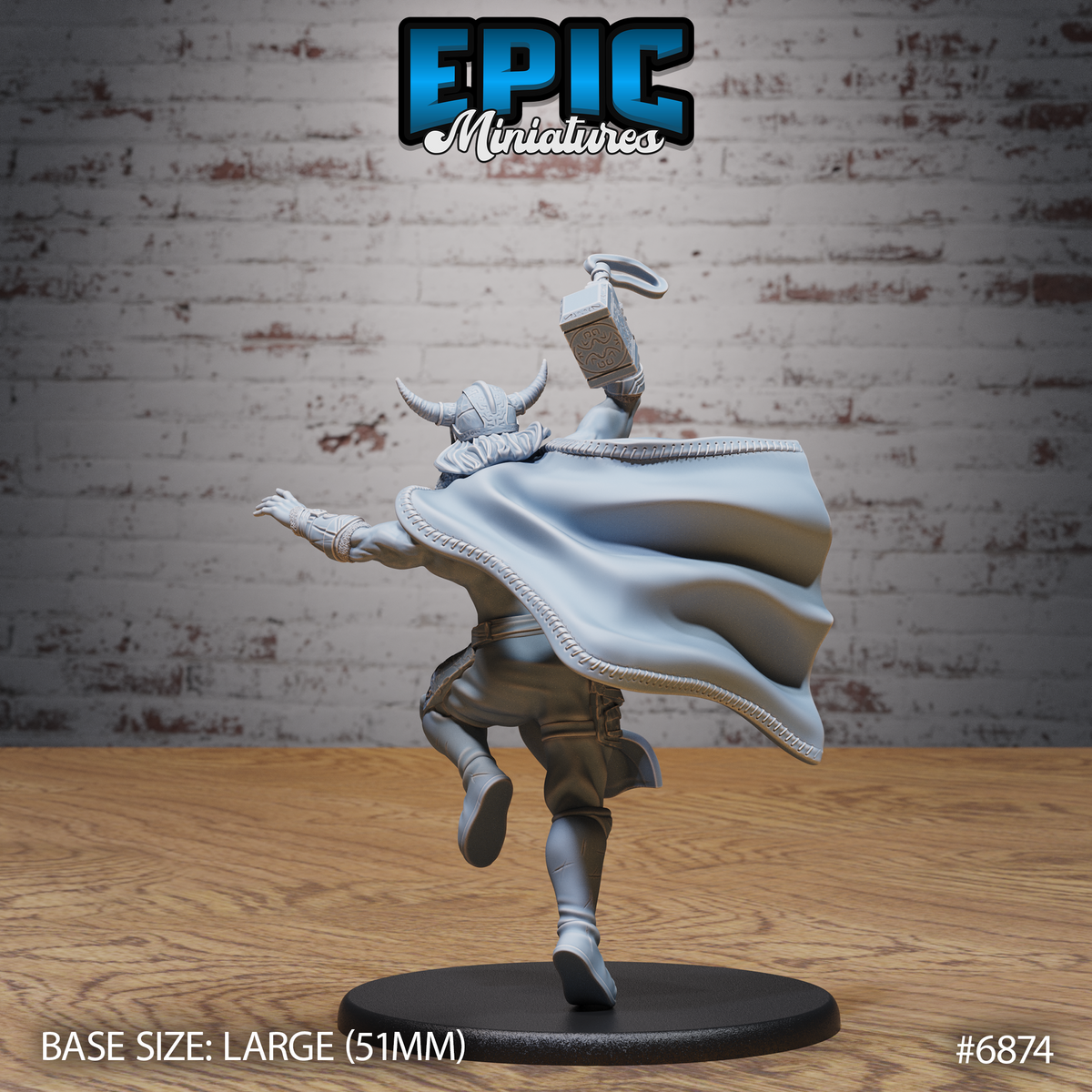 Thor Avatar DND TTRPG Resin Model 51mm Base