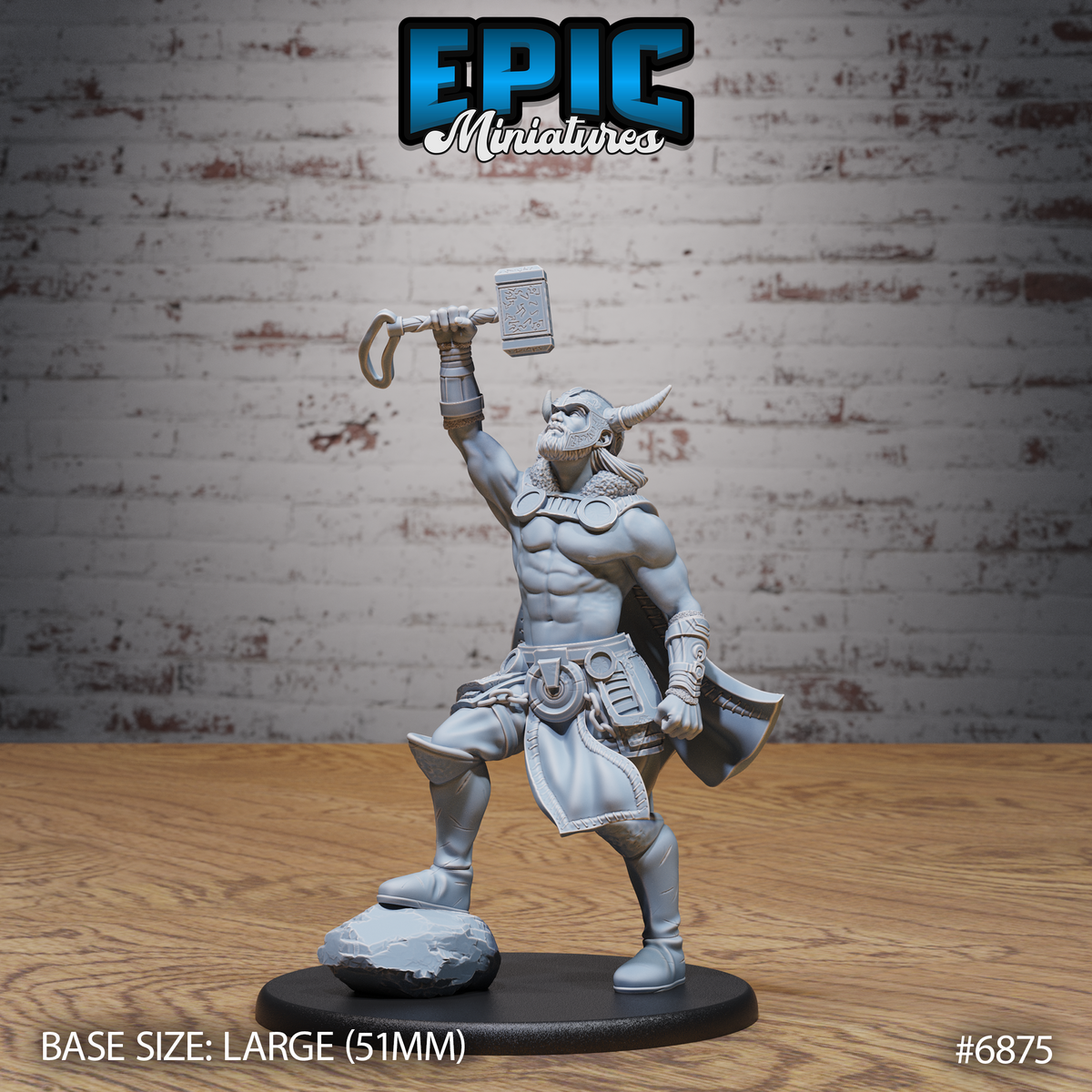 Thor Avatar DND TTRPG Resin Model 51mm Base