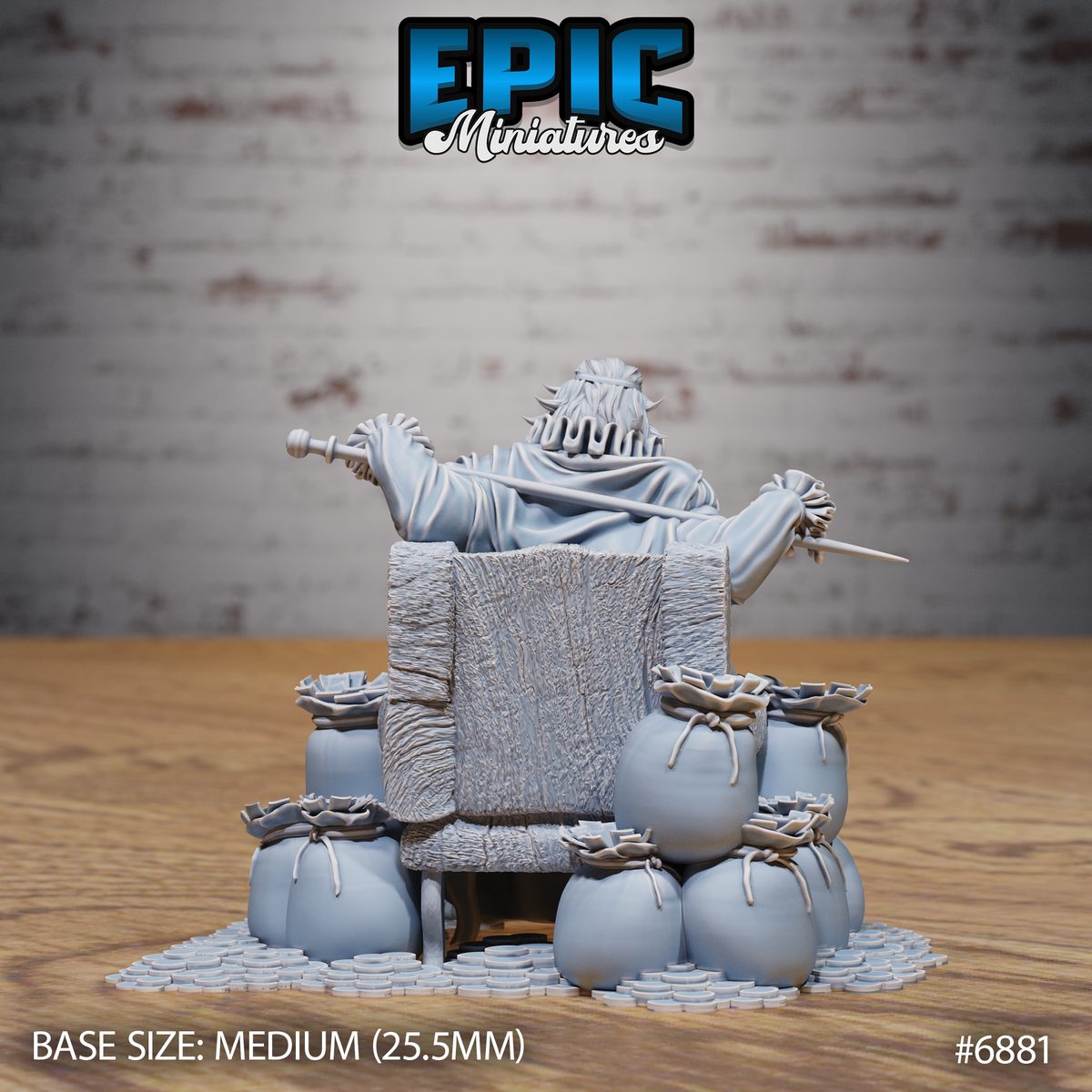 Corrupt King DND Miniature TTRPG Resin Figure 25mm Base